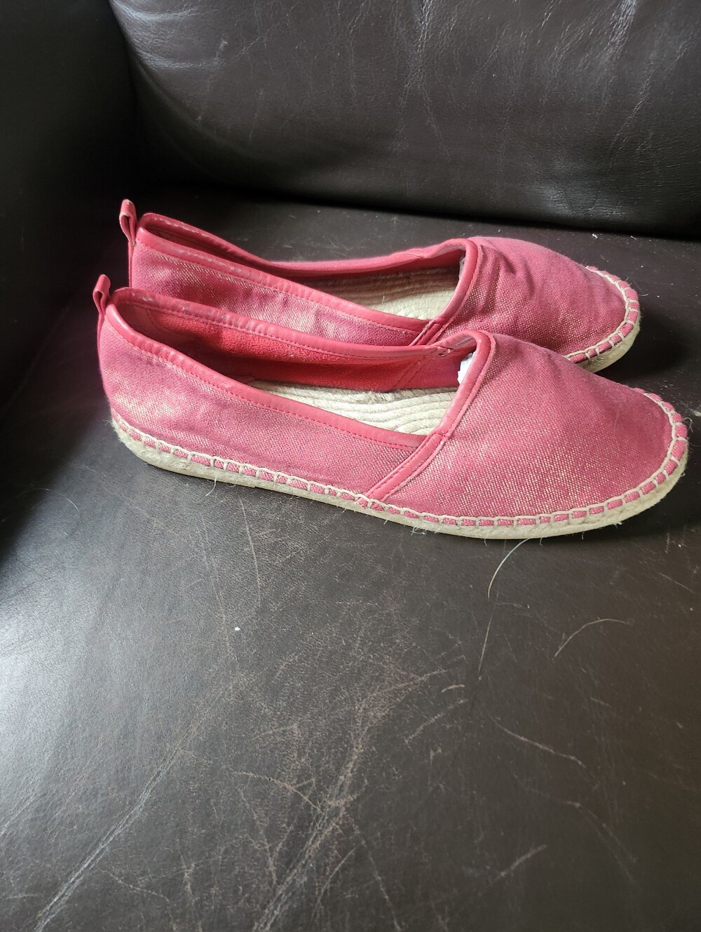 Cole Haan Red & Gold Shimmer Espadrille Flats Women's Size 10B Coastal Grandma - Picture 3 of 8